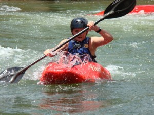 Brent also from our local kayak school charging to the finish line
